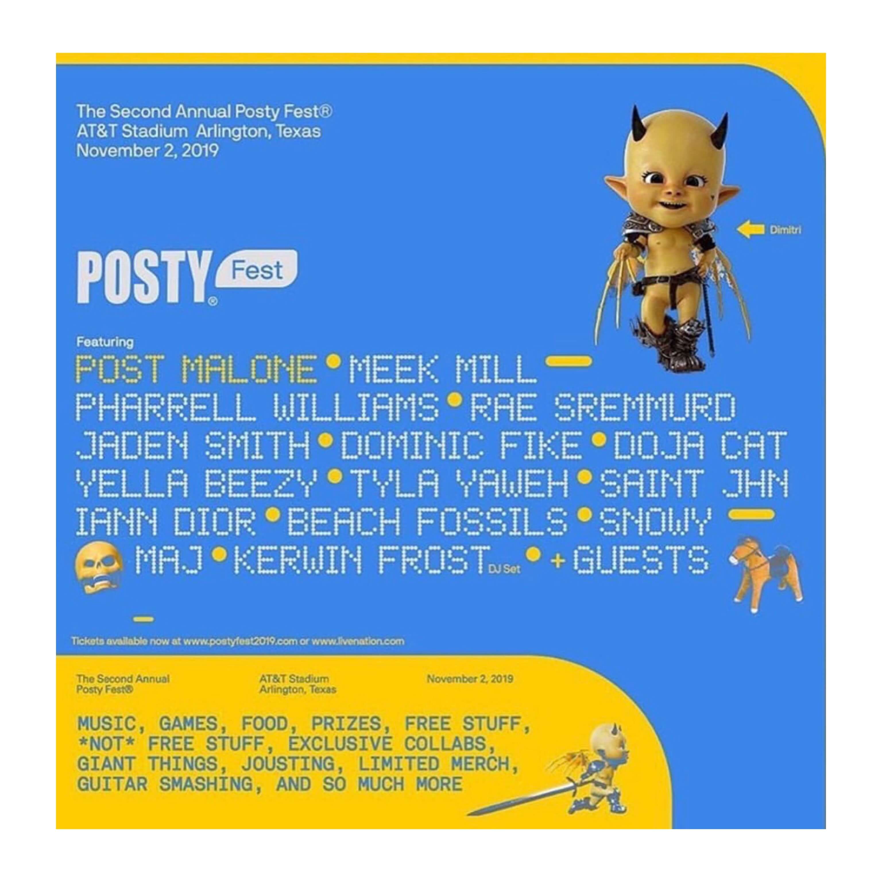 Poster for Post Malone's PostyFest where Wow Jones was musical Director